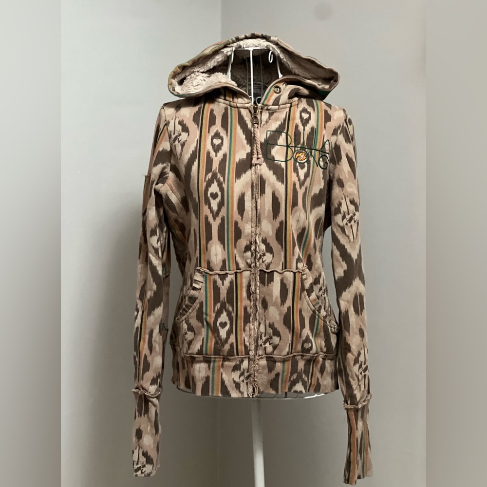 Billabong Vintage Southwestern Geometric Thermal Full-Zip Hoodie M